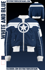 White and Blue Bomber Jacket! [LIMITED]